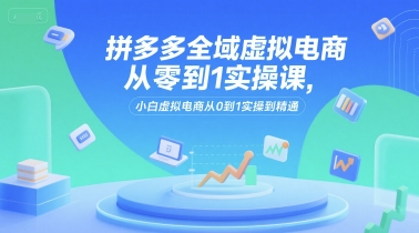 拼多多全域虚拟电商从零到1实操课，小白虚拟电商从0到1实操到精通-涵知项目站