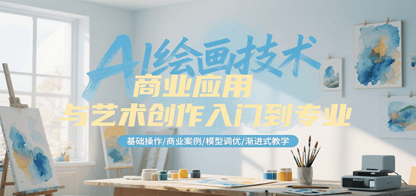 AI绘画技术商业应用与艺术创作入门到专业，基础操作/商业案例/模型调优/渐进式教学-涵知项目站