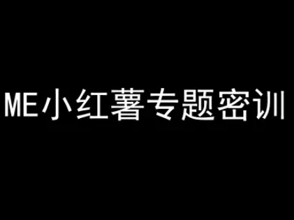 ME小红薯专题密训-小红书电商教程-涵知项目站