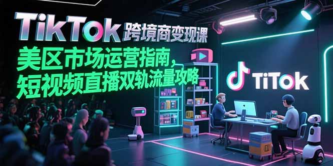 TikTok跨境电商变现课，美区市场运营指南，短视频直播双轨流量攻略-涵知项目站