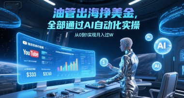 油管出海挣美金，全部通过AI自动化实操，从0到1实现月入过W-涵知项目站