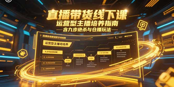 直播带货线下课，运营型主播培养指南，含九步绝杀与仓播玩法-涵知项目站