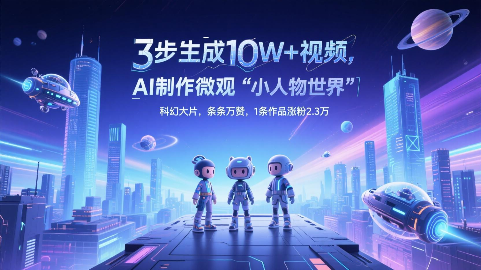三步生成10W+视频，AI制作微观“小人物世界”科幻大片，条条万赞，1条作品涨粉2.3万-涵知项目站