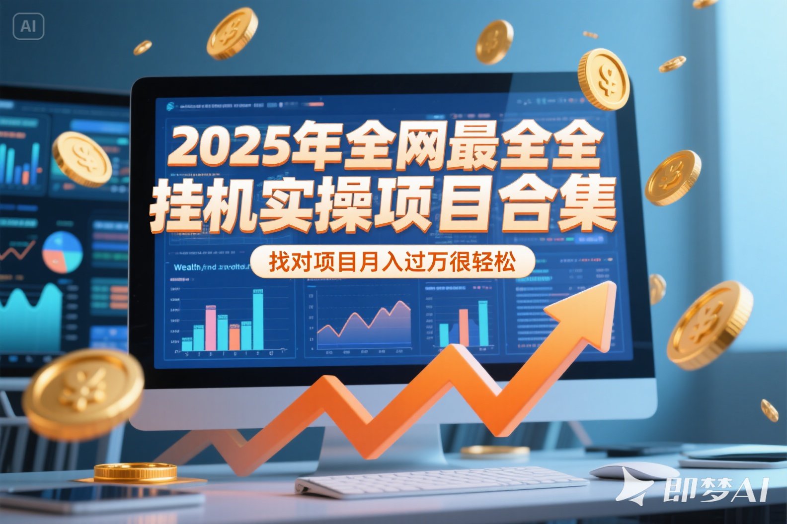 2025年挂机实操项目实操演练，挂机类型，AI直播类型，轻资产创业类型…-涵知项目站