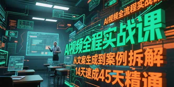AI视频全流程实战课，从文案生成到案例拆解，14天速成45天精通-涵知项目站