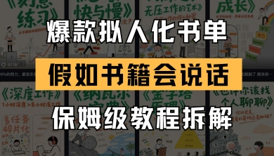 最新爆款拟人化书单玩法，假如书籍会说话，保姆级教程-涵知项目站