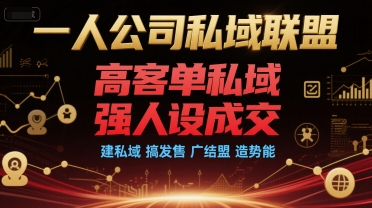一人公司私域联盟，高客单私域，强人设成交，建私域 搞发售 广结盟 造势能-涵知项目站
