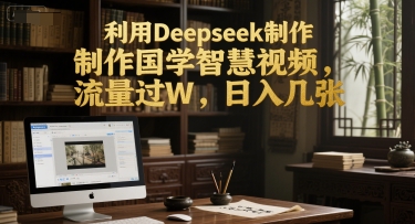 利用Deepseek制作国学智慧视频，流量过W，日入几张-涵知项目站
