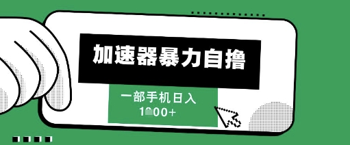 205新风口，加速器暴力自撸，单机日入1k+【揭秘】-涵知项目站