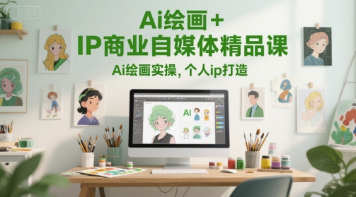 Ai绘画+IP商业自媒体精品课，Ai绘画实操，个人ip打造-涵知项目站