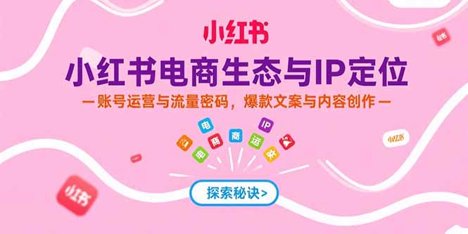 小红书电商生态与IP定位，账号运营与流量密码，爆款文案与内容创作-涵知项目站
