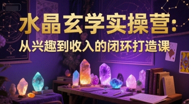 水晶玄学实操营：从兴趣到收入的闭环打造课-涵知项目站