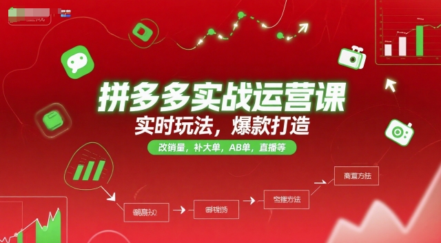 拼多多实战运营课，实时玩法，爆款打造，改销量，补大单，AB单，直播等(更新2025月)-涵知项目站
