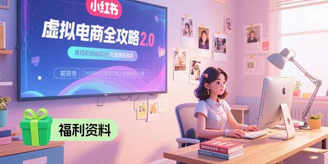 虚拟电商全攻略2.0，开店选品实操流程，账号定位、货源发布、笔记发布技巧-涵知项目站