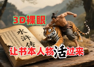 书本人物裸眼3D视频，新的玩法，流量超猛，保姆级教程-涵知项目站