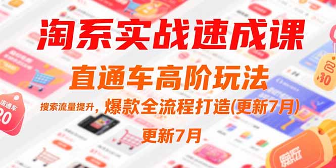 淘系实战速成课，直通车高阶玩法，搜索流量提升，爆款全流程打造(更新7月-涵知项目站
