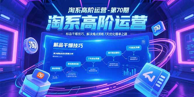淘系高阶运营-第70期，标品干爆技巧，解决难点策略，大佬操盘方法-涵知项目站