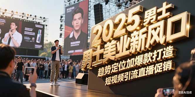 2025男士美业新风口，趋势定位加爆款打造，短视频引流直播促销-涵知项目站