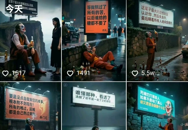 一条视频竟然15W赞！用AI制作小丑自嘲扎心文案视频，当下非常火爆的短视频流量神器-涵知项目站