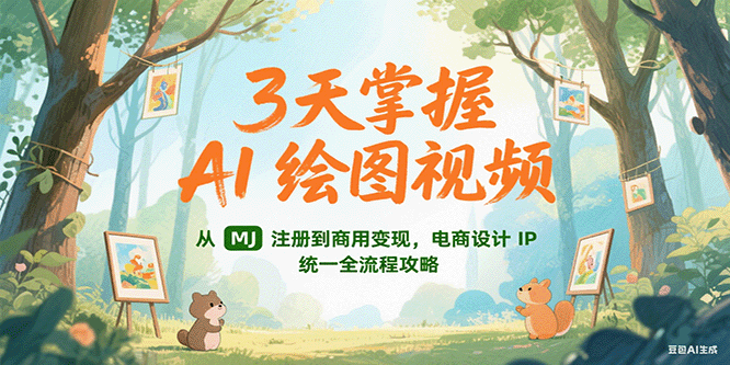 3天掌握AI绘图视频，从MJ 注册到商用变现，电商设计IP统一全流程攻略-涵知项目站