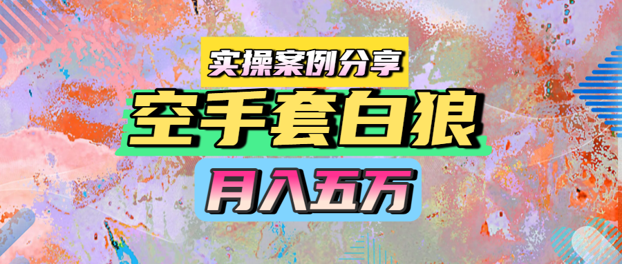 空手套白狼，月入五万，实操案例分享-涵知项目站