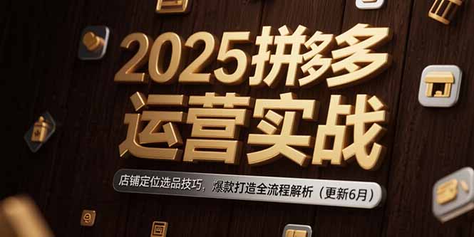 2025拼多多运营实战：店铺定位选品技巧，爆款打造全流程解析(更新6月-涵知项目站