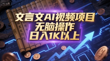 文言文AI视频项目，无脑操作，日入1K以上-涵知项目站