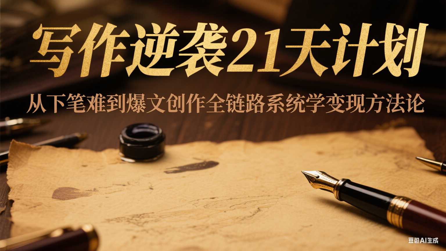 写作逆袭21天计划：从下笔难到爆文创作全链路系统学变现方法论-涵知项目站