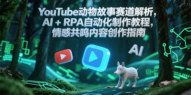 YouTube动物故事赛道解析，AI+RPA自动化制作教程，情感共鸣内容创作指南-涵知项目站
