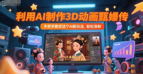 利用AI制作3D动画甄嬛传，流量爆了，手把手教你这个AI新玩法，轻松涨粉-涵知项目站