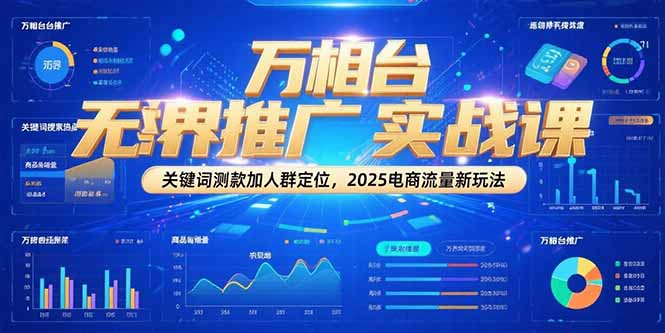 万相台无界推广实战课，关键词测款加人群定位，2025电商流量新玩法-涵知项目站