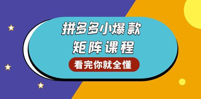 （13699期）拼多多爆款矩阵课程：教你测出店铺爆款，优化销量，提升GMV，打造爆款群-涵知项目站