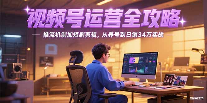 2025视频号运营全攻略，推流机制加短剧剪辑，从养号到日销34万实战-涵知项目站