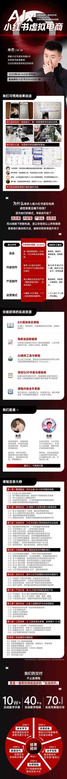 单号月收3w+，小红书低成本搞钱课《AI×小红书虚拟电商》全套-涵知项目站