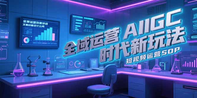 全域运营AIGC时代新玩法，文案封面设计公式，短视频运营SOP-涵知项目站