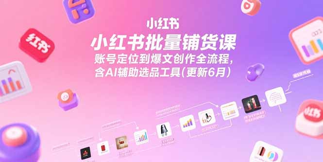 小红书批量铺货课，账号定位到爆文创作全流程，含AI辅助选品工具(更新6月-涵知项目站