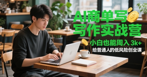 AI商单写作实战营，小白也能周入3k+，给普通人的低风险创业课-涵知项目站
