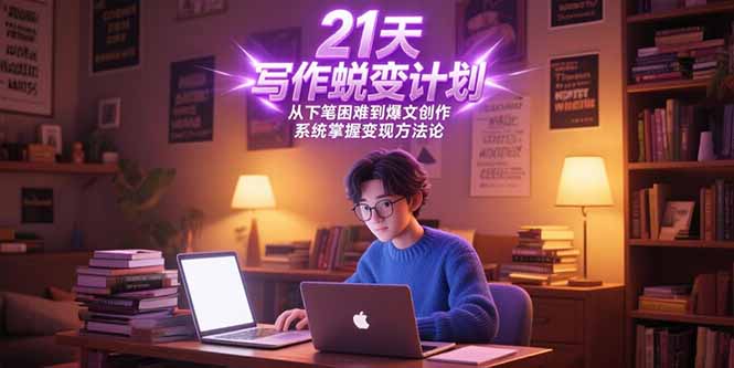 21天写作蜕变计划，从下笔困难到爆文创作，系统掌握变现方法论-涵知项目站