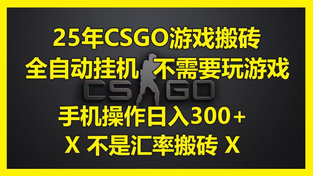 25年CSGO游戏搬砖，全自动挂机，不需要玩游戏，手机操作日入300+。(不是汇率搬砖)-涵知项目站
