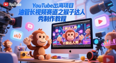 YouTube出海项目，油管长视频赛道之猴子达人秀制作教程-涵知项目站