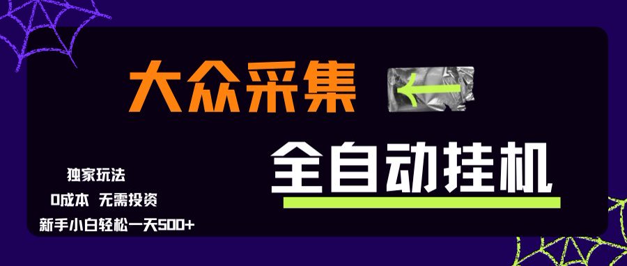 大众采集全自动玩法，新手小白轻松一天500+，操作简单-涵知项目站