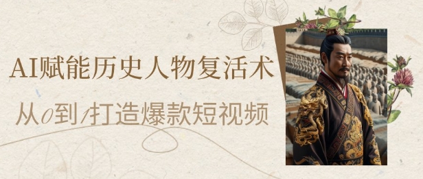 AI赋能历史人物复活术：从0到1打造爆款短视频，7天涨粉10W，小白也能月入过1W-涵知项目站
