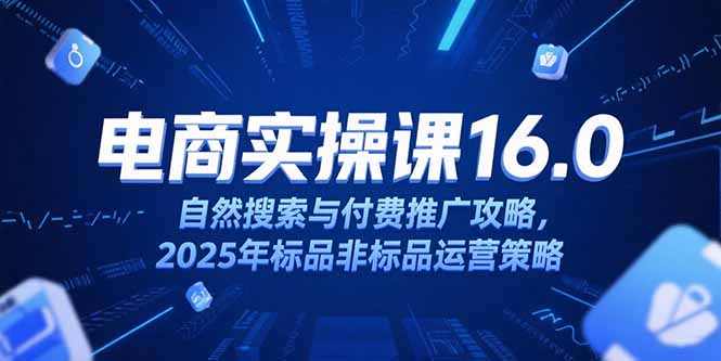 淘宝电商运营课16.0，自然搜索与付费推广攻略，2025年标品非标品运营策略-涵知项目站