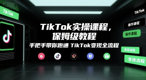 TikTok实操课程，保姆级教程，手把手带你跑通TikTok变现全流程-涵知项目站