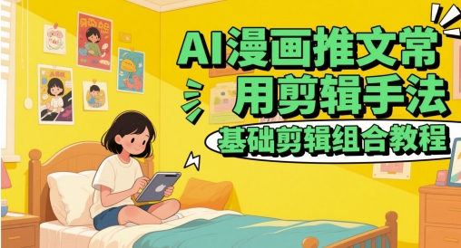 AI漫画推文常用剪辑手法，基础剪辑组合教程-涵知项目站