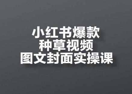 小红书爆款种草视频图文封面实操课，开店、选品、引流、变现全流程-涵知项目站