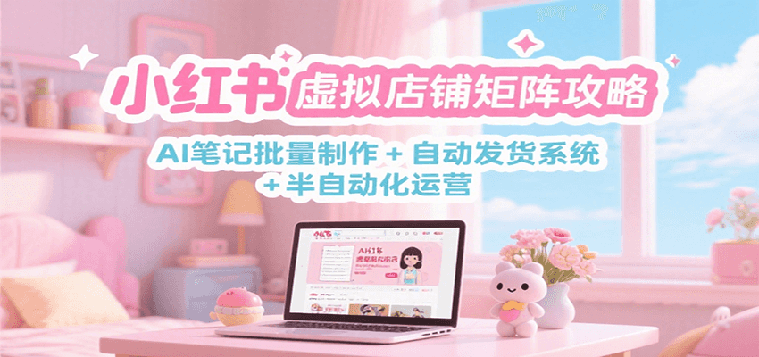 小红书虚拟店铺矩阵攻略：AI笔记批量制作 + 自动发货系统 + 半自动化运营-涵知项目站