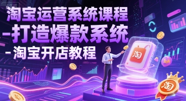 淘宝运营系统课程-打造爆款系统-淘宝开店教程-涵知项目站
