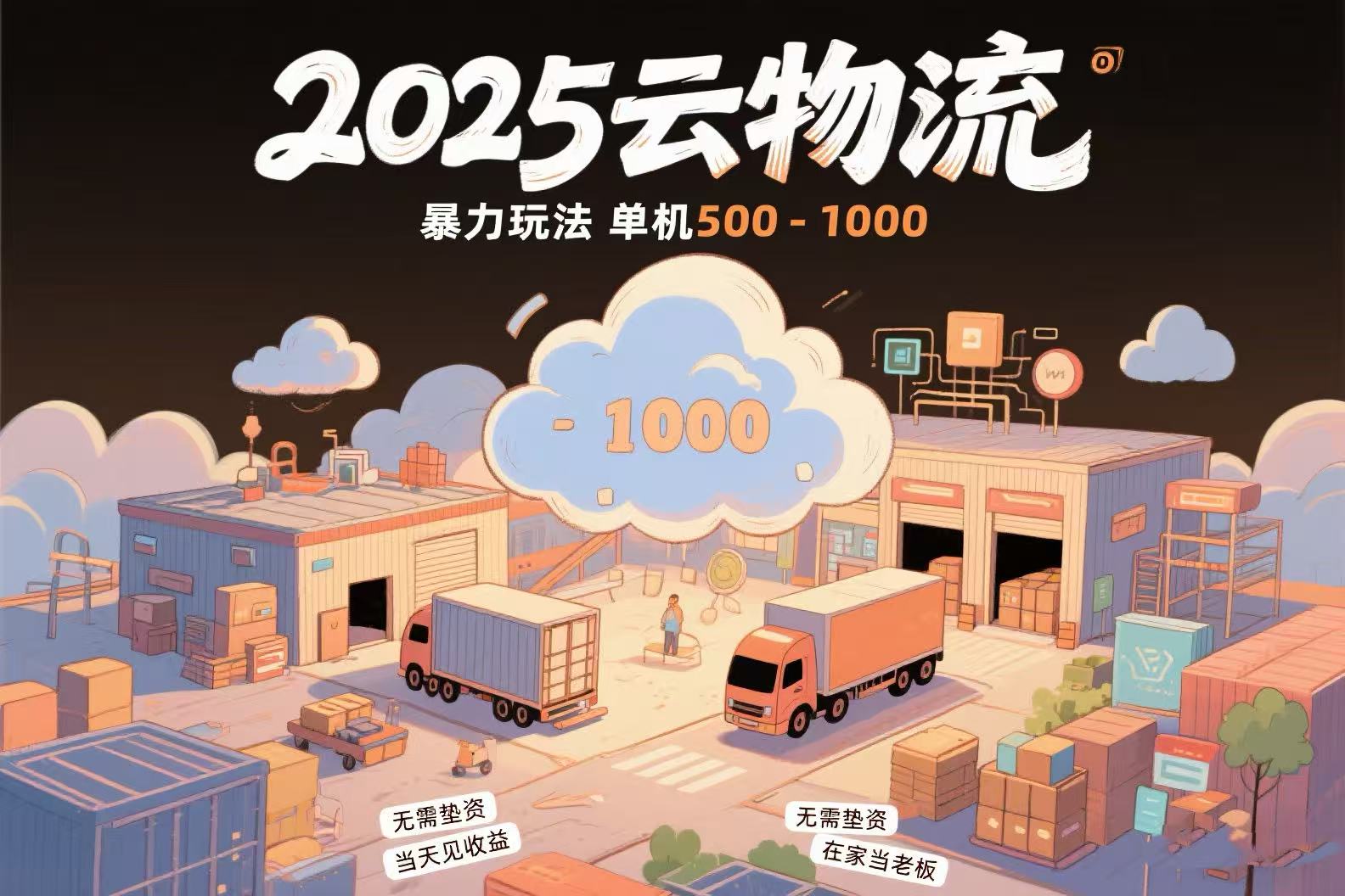云物流赚差价，项目纯利润500~1000，无需垫资，当天到账。不需要有车，…-涵知项目站