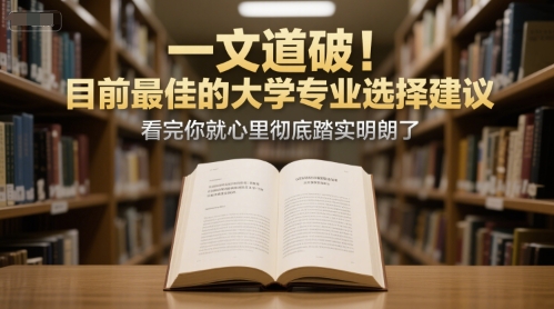 付费文章：一文道破！目前最佳的大学专业选择建议，看完你就心里彻底踏实明朗了-涵知项目站